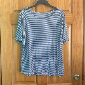 Women’s Grace the perfect fit size large navy and white striped T-shirt
